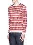 Front View - Click To Enlarge - MAISON KITSUNÉ - Pixelated stripe jacquard sweater
