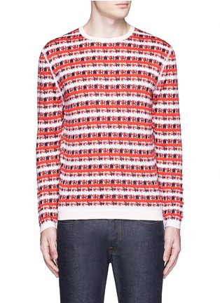 Main View - Click To Enlarge - MAISON KITSUNÉ - Pixelated stripe jacquard sweater