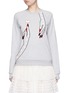 Main View - Click To Enlarge - GIAMBA - Sequin hand embroidery cotton sweatshirt