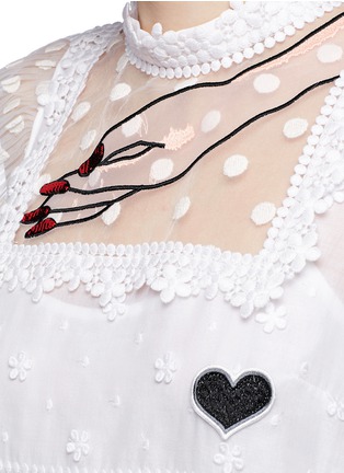 Detail View - Click To Enlarge - GIAMBA - Hand embroidery guipure floral lace top