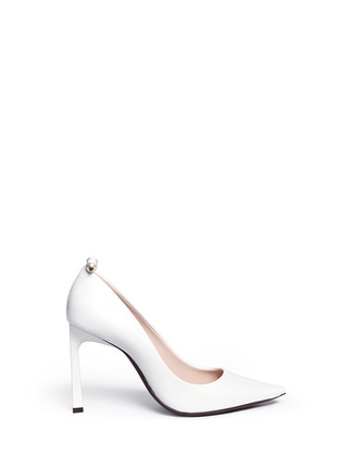 Main View - Click To Enlarge - LANVIN - Faux pearl Spazzolato leather pumps
