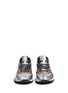 Front View - Click To Enlarge - LANVIN - 'Basket' suede panel metallic leather sneakers