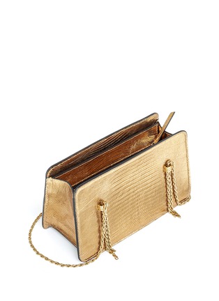 Detail View - Click To Enlarge - LANVIN - Metallic lizard leather chain boxy shoulder bag