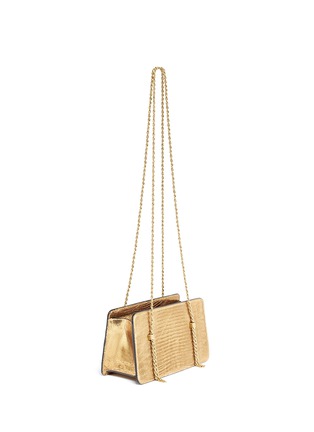 Figure View - Click To Enlarge - LANVIN - Metallic lizard leather chain boxy shoulder bag