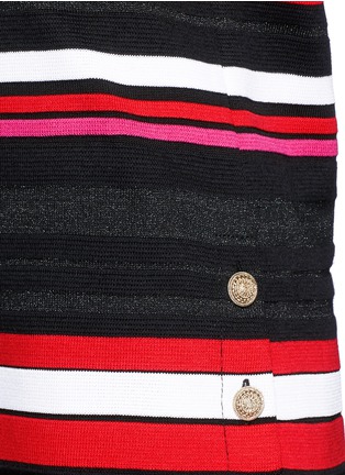 Detail View - Click To Enlarge - ST. JOHN - 'Salins Stripe' split button hem knit tunic