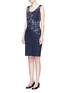 Front View - Click To Enlarge - ST. JOHN - 'Island Flora' jacquard shimmer knit dress