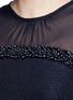 Detail View - Click To Enlarge - ST. JOHN - 'Villa St. Michele' pearl embellished silk yoke shimmer knit dress