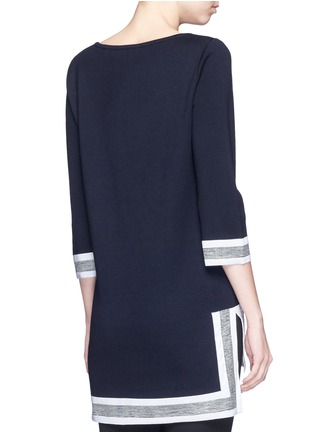 Back View - Click To Enlarge - ST. JOHN - Stripe trim V-neck tunic