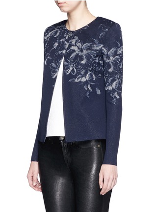 Front View - Click To Enlarge - ST. JOHN - 'Island Floral' fil coupé shimmer knit cardigan