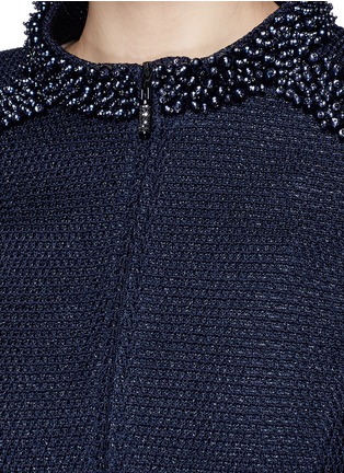Detail View - Click To Enlarge - ST. JOHN - Pearl embellished shimmer tweed knit jacket