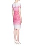 Back View - Click To Enlarge - ST. JOHN - 'Papillons' ombré tweed knit sheath dress