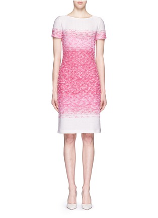 Main View - Click To Enlarge - ST. JOHN - 'Papillons' ombré tweed knit sheath dress