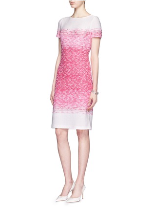 Figure View - Click To Enlarge - ST. JOHN - 'Papillons' ombré tweed knit sheath dress