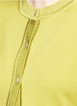 Detail View - Click To Enlarge - ST. JOHN - Rib trim wool-silk cardigan