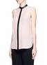 Front View - Click To Enlarge - VINCE - Embroidered stripe sleeveless silk blouse