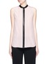 Main View - Click To Enlarge - VINCE - Embroidered stripe sleeveless silk blouse