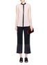 Figure View - Click To Enlarge - VINCE - Embroidered stripe sleeveless silk blouse