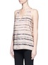 Front View - Click To Enlarge - VINCE - Shadow Stripe silk racerback camisole