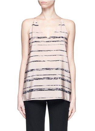 Main View - Click To Enlarge - VINCE - Shadow Stripe silk racerback camisole