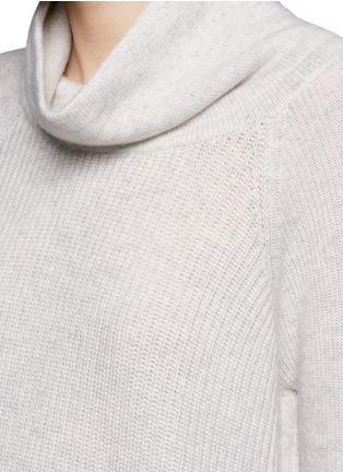 Detail View - Click To Enlarge - VINCE - Side zip wool-cashmere turtleneck sweater