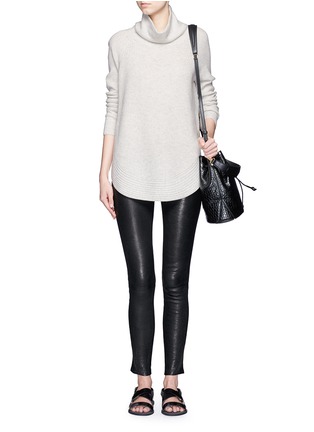 Figure View - Click To Enlarge - VINCE - Side zip wool-cashmere turtleneck sweater