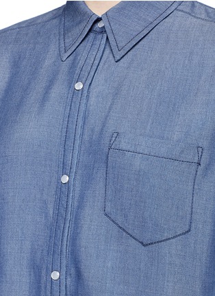 Detail View - Click To Enlarge - VINCE - Colourblock chambray shirt