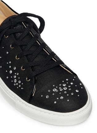 Detail View - Click To Enlarge - CHARLOTTE OLYMPIA - 'Bejewelled' rhinestone linen sneakers