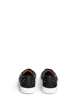 Back View - Click To Enlarge - CHARLOTTE OLYMPIA - 'Bejewelled' rhinestone linen sneakers