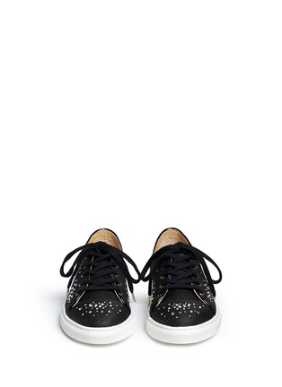 Front View - Click To Enlarge - CHARLOTTE OLYMPIA - 'Bejewelled' rhinestone linen sneakers
