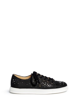 Main View - Click To Enlarge - CHARLOTTE OLYMPIA - 'Bejewelled' rhinestone linen sneakers