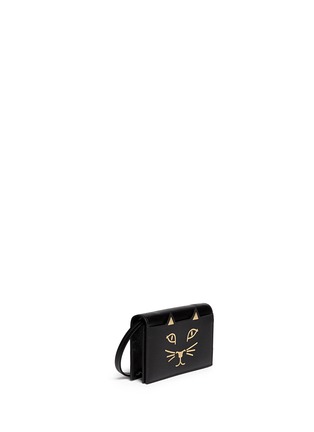 Front View - Click To Enlarge - CHARLOTTE OLYMPIA - 'Feline' leather crossbody bag