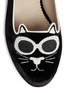 Detail View - Click To Enlarge - CHARLOTTE OLYMPIA - 'Grunge Kitty' velvet flats