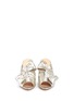 Front View - Click To Enlarge - CHARLOTTE OLYMPIA - 'Ilona' knot lamé mule sandals