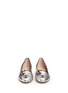 Front View - Click To Enlarge - CHARLOTTE OLYMPIA - 'Kiss Kitty' metallic lamé flats
