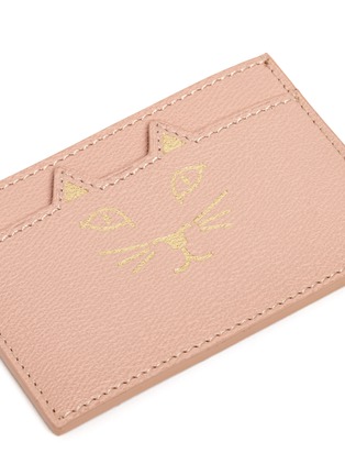 Detail View - Click To Enlarge - CHARLOTTE OLYMPIA - 'Feline' cat face leather card holder