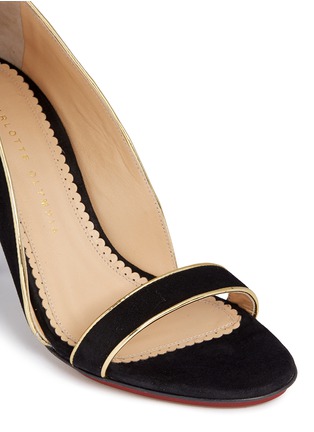 Detail View - Click To Enlarge - CHARLOTTE OLYMPIA - 'Christine 95' suede d'Orsay sandals