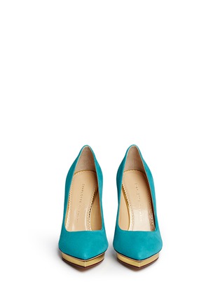 Front View - Click To Enlarge - CHARLOTTE OLYMPIA - 'Debbie' suede pumps