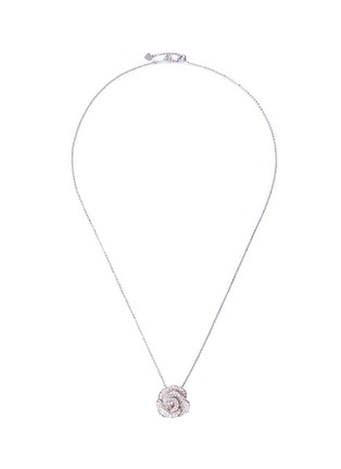 Main View - Click To Enlarge - ANYALLERIE - Diamond 18k white gold rose pendant necklace