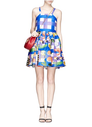 Figure View - Click To Enlarge - CHICTOPIA - Seafood plaid check dress