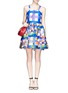 Figure View - Click To Enlarge - CHICTOPIA - Seafood plaid check dress