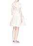 Back View - Click To Enlarge - CHICTOPIA - Puff sleeve hopsack skater dress