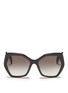 Main View - Click To Enlarge - PRADA - Colourblock acetate angular sunglasses