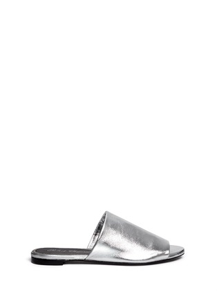 Main View - Click To Enlarge - CLERGERIE - 'Gato' mirror leather flat sandals