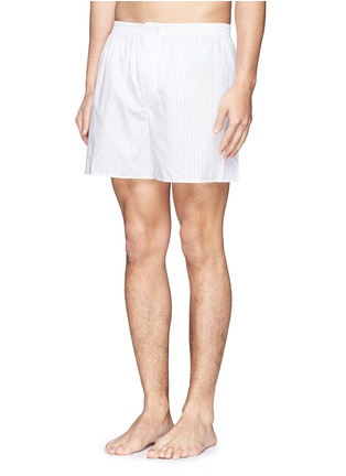 Figure View - Click To Enlarge - ZIMMERLI - Stripe mercerised cotton boxers