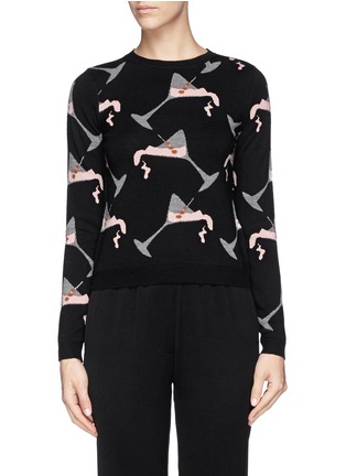 Main View - Click To Enlarge - ALICE & OLIVIA - Allover martini wool knit sweater