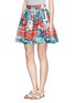 Front View - Click To Enlarge - ALICE & OLIVIA - 'Stora' town print pouf skirt
