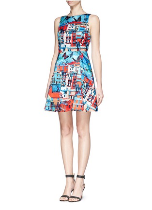 Front View - Click To Enlarge - ALICE & OLIVIA - 'Paradise' town print flare dress