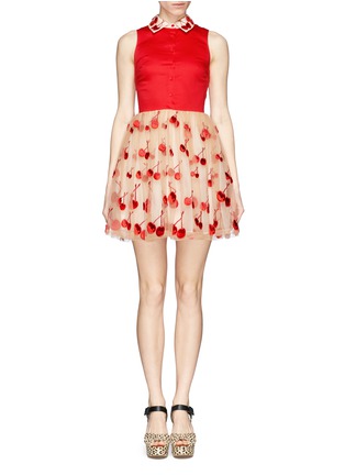 Main View - Click To Enlarge - ALICE & OLIVIA - Cherry appliqué pouf dress