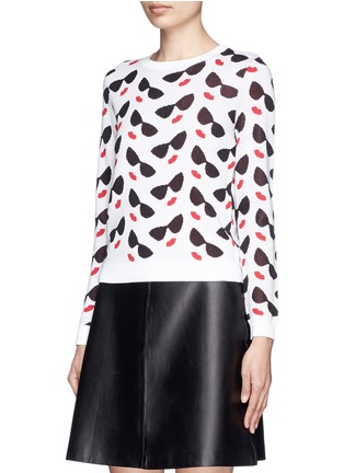 Front View - Click To Enlarge - ALICE & OLIVIA - 'Smiley Stace' face sweater 