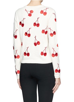 Back View - Click To Enlarge - ALICE & OLIVIA - Cherry embroidery cotton cardigan